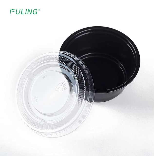 Disposable Plastic Portion cup Sauce Cup with Lid 0.75/1/1.5/23.25/4/5.5oz