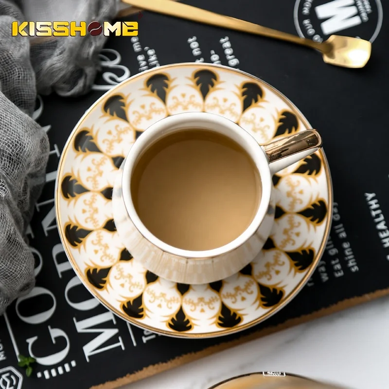 Coffee Cup Set New Design Turkish Coffee Cups Set Saucer Ceramic Gold Plated Home Espresso Tools Ethiopian Ceramic Coffee Cup