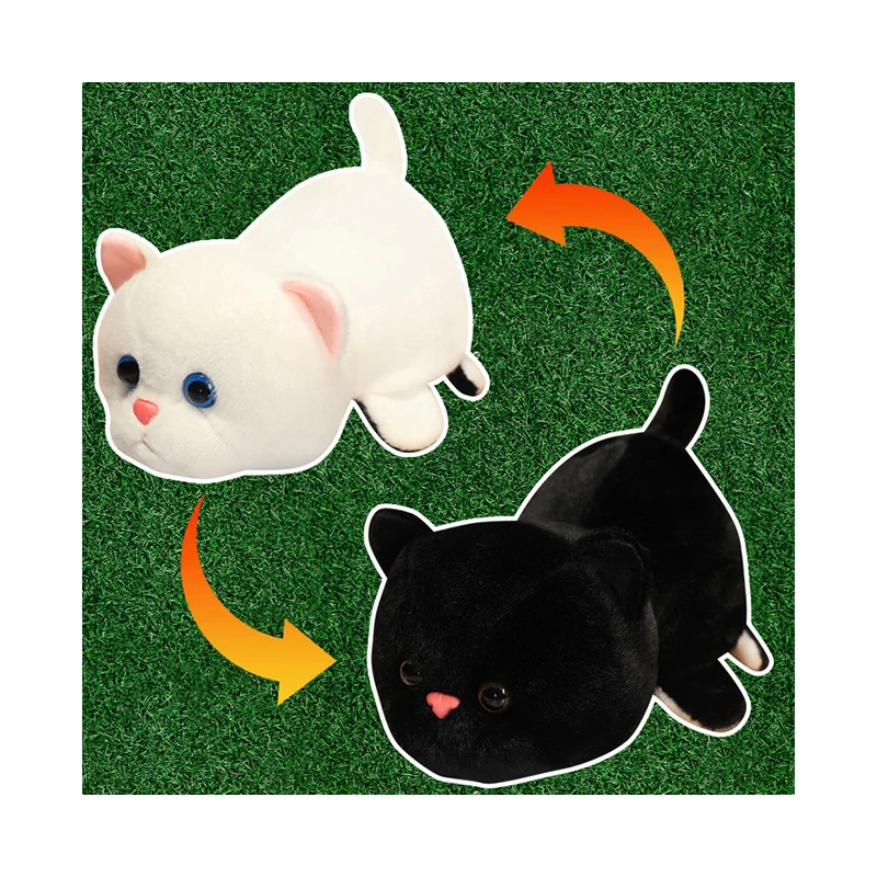 Reversible Cat Plush toy Low MOQ Stuffed Animals Toys cat dog Flip Plush