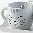 Cute cat ceramic water Set Cartoon Japanese simple office home afternoon tea kettle with tray set christmas gifts