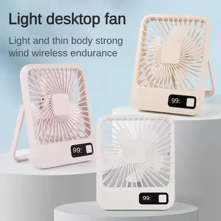 Mini Portable Desktop Fan USB Charging Quiet Foldable Hanging Standing Cooling Fan Travel Office Home Camping Fan