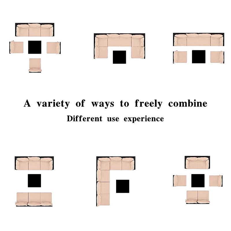 Outdoor furniture wicker brown Rattan sectional Garden Sofa sets with table for courtyard patio