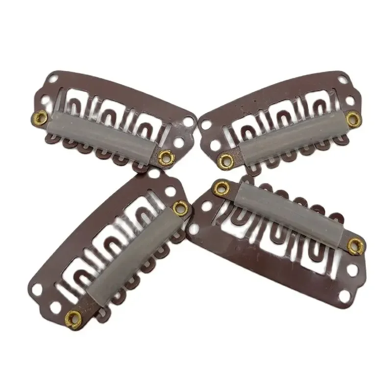 99 PCs 2.8cm Carbon Steel Snap Clips Hair Extension Loop Wig Comb Black Hair Accessories