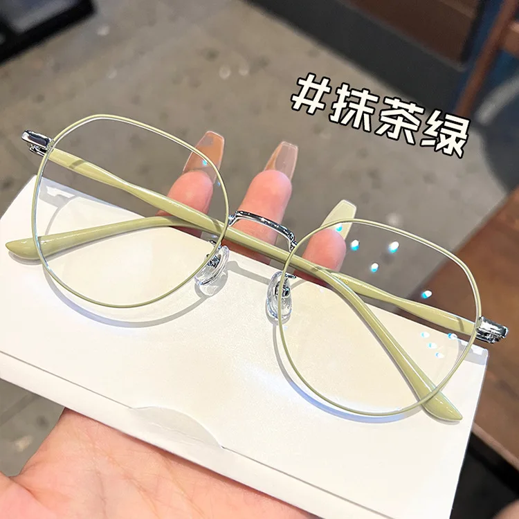 Jiuling eyewear best high quality metal frame glasses cheap price eye glasses adult round anti blue light optical eyeglasses