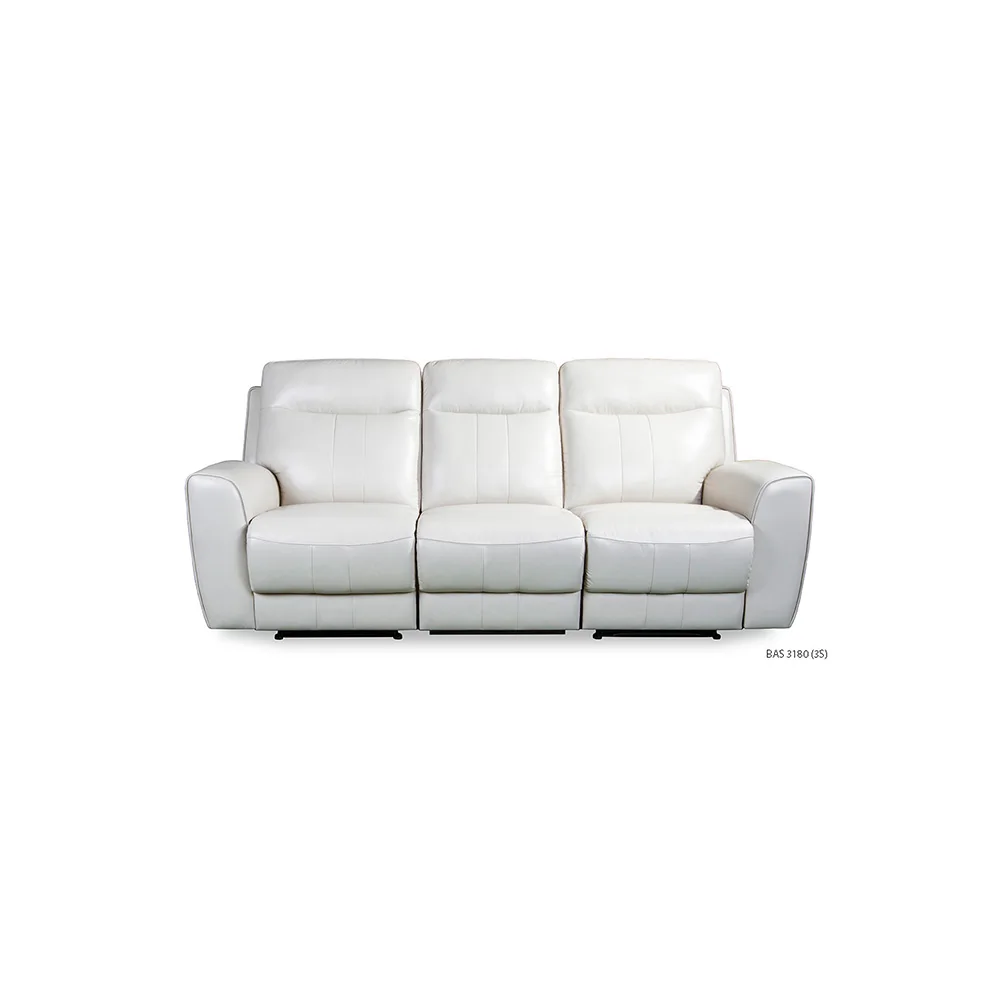 Recliner Sofa BAS3180 A Living Room Modern Home Furniture Genuine Leather Fabric Modular Design 3+2+1 Couch Lounges Malaysia