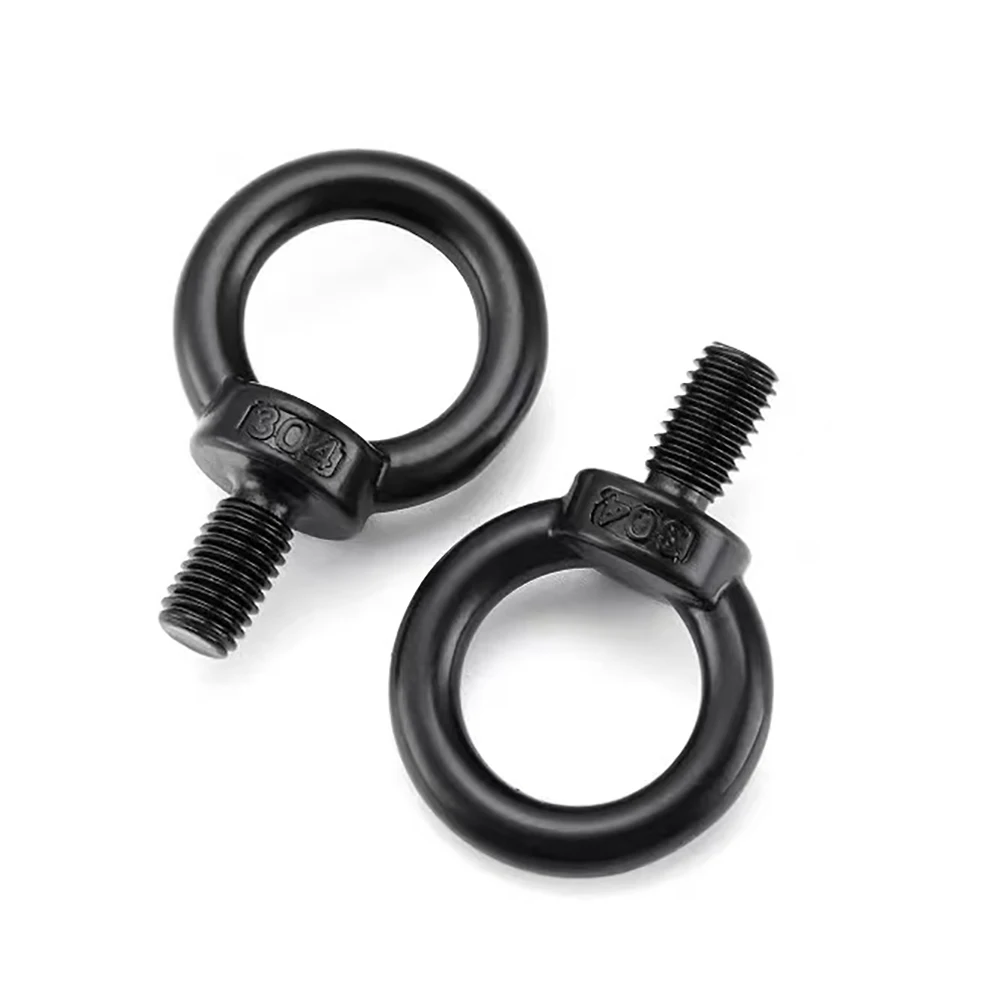 Black Swing Rod Lifting Eye Bolt Eyebolts High Quality Oem Din580 Galvanized Inox Ends M6 M8 M10 Zinc Plated Black Machinery DIN