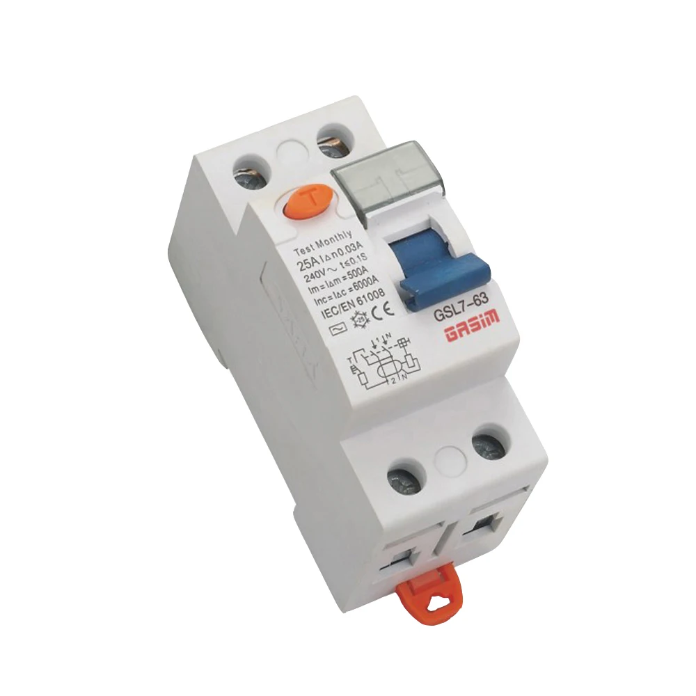 retail GSL8-63 residual current circuit breaker 4p 63a rcd 30ma 100ma 300ma rccb circuit breaker