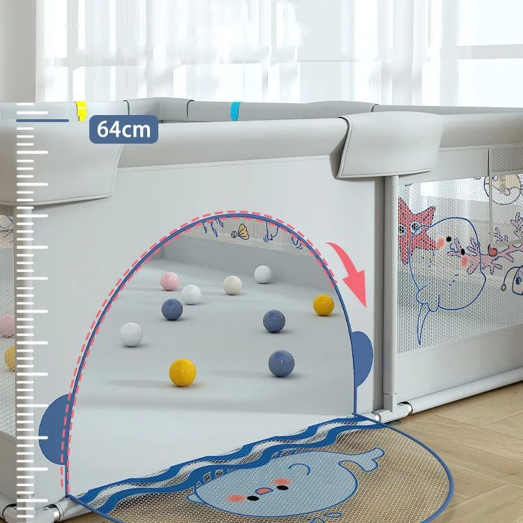 Safety Baby Folding Playpen Large Size Bumper-Proof For Kids Lovely Baby playpen With Mat 200*200cm