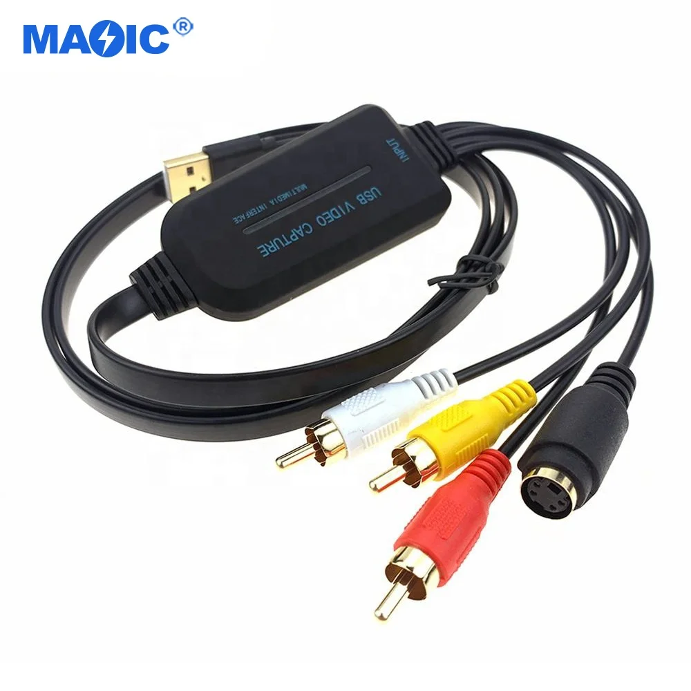 1080p USB capture adapter cable usb video capture card S-Video composite to USB 2.0 SD video capture device with LED