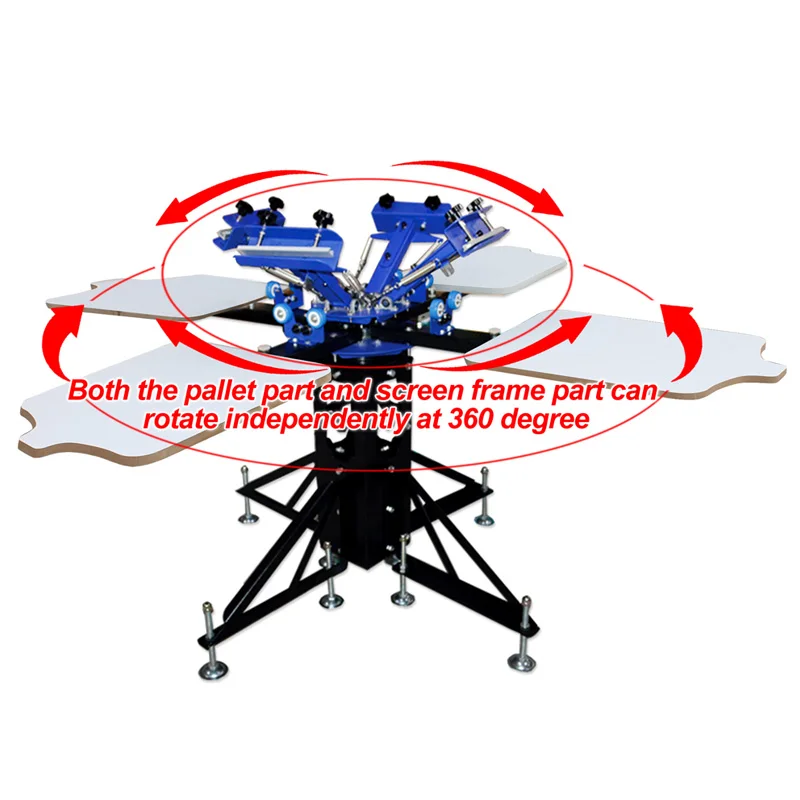 4 Color 4 Station Silk Printer Silk Screen T Shirt Screen Printing Machine for Sale