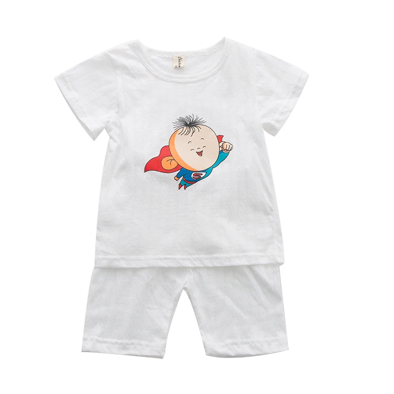 
summer 2020 kids Plain white T-shirt set cartoon animal short suits 
