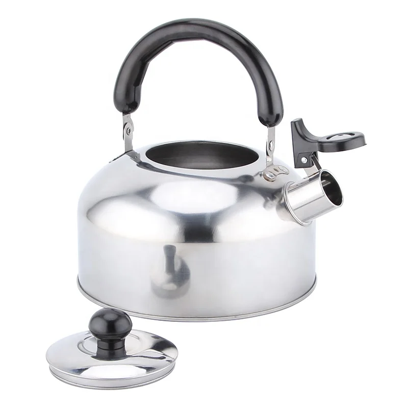 Stainless Steel Durable Silver Coffee Pot Induction Teapot Whistling Kettle Spout Tea Kettle With Bakelite Handle