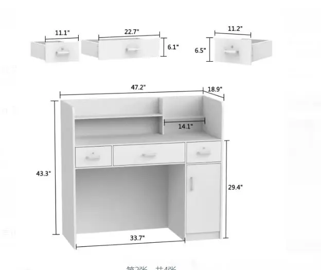 Hot New Modern simple front clothing cashier store small bar table beauty salon counter consulting desk reception desk