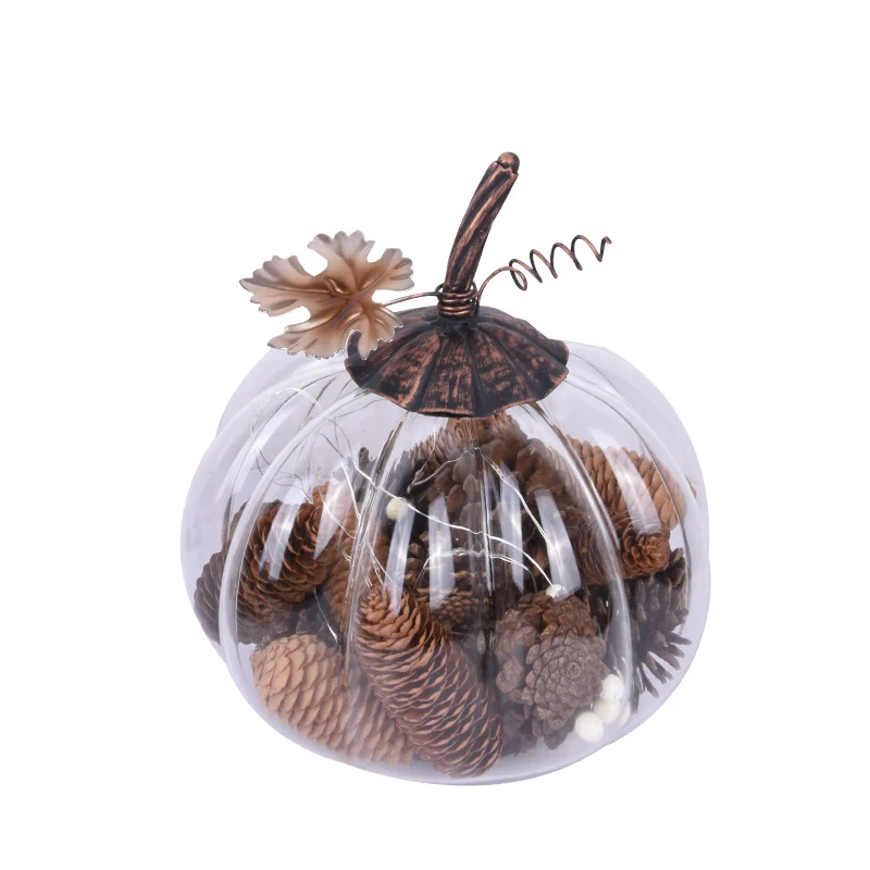 OEM customized Transparent pumpkin lantern solar lantern Built in pineal model garden decorative solar lantern