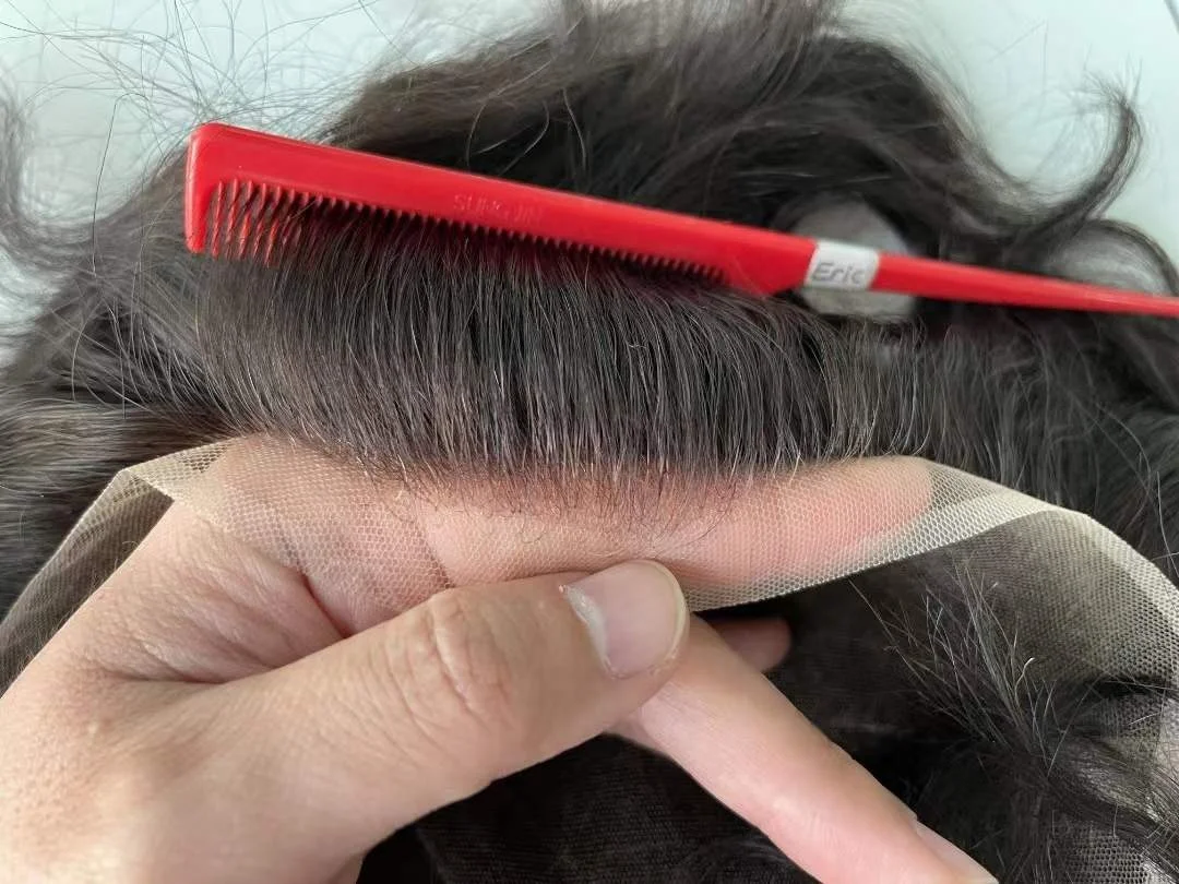 HQ Q6 Base Lace 100% Indian Hair  Men Toupee  Human Hair Lace Men Toupee United