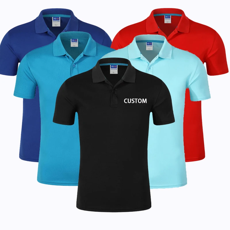 Wholesale Unisex Plain Black Jersey Polo Shirt Polyester Polo Shirts Custom Logo Women Polo Printing t Shirts For Men