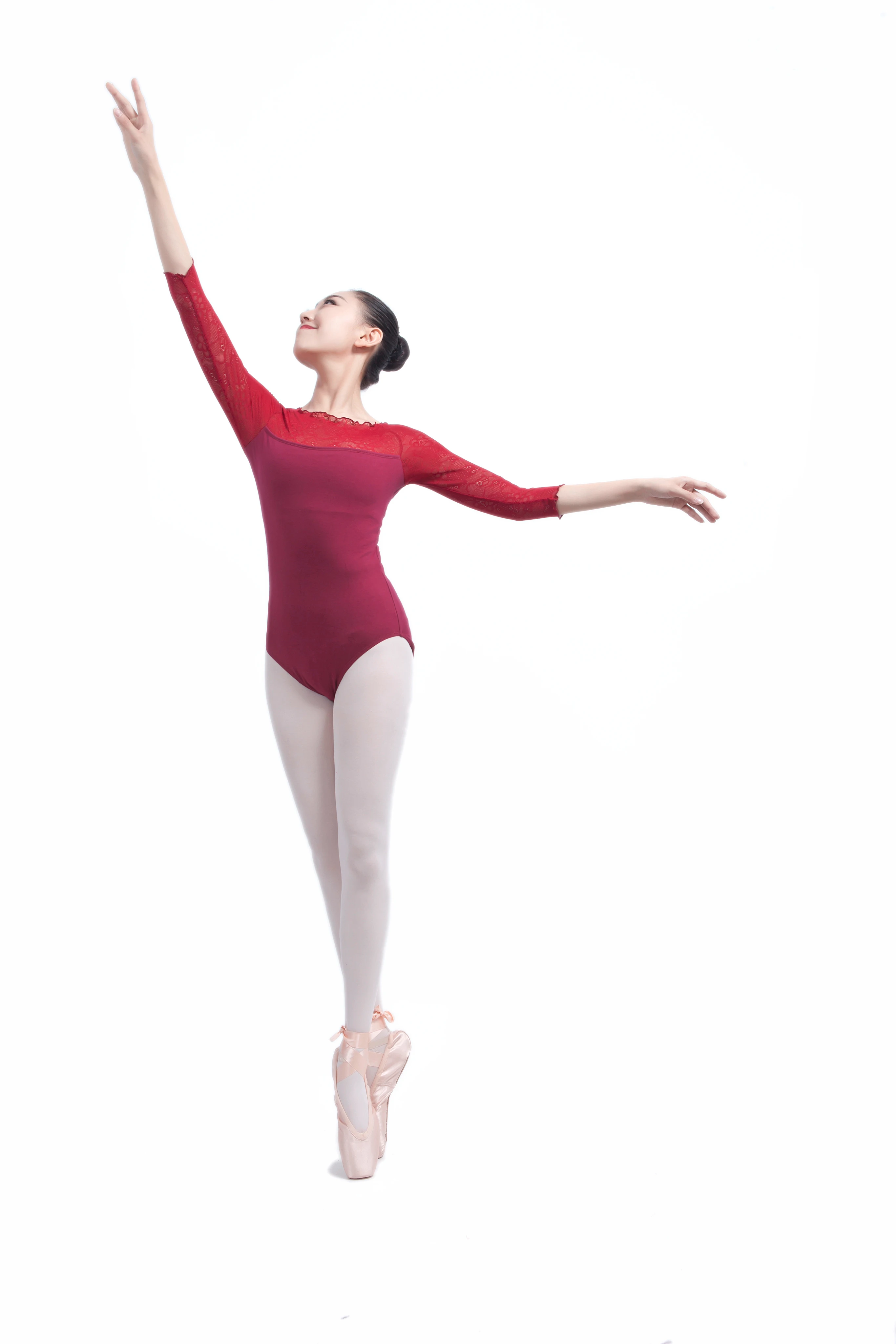 CL00650 Sexy Fashion Newest Wholesale Black Long Sleeved Women Girls Lace Ballet Dance Leotards