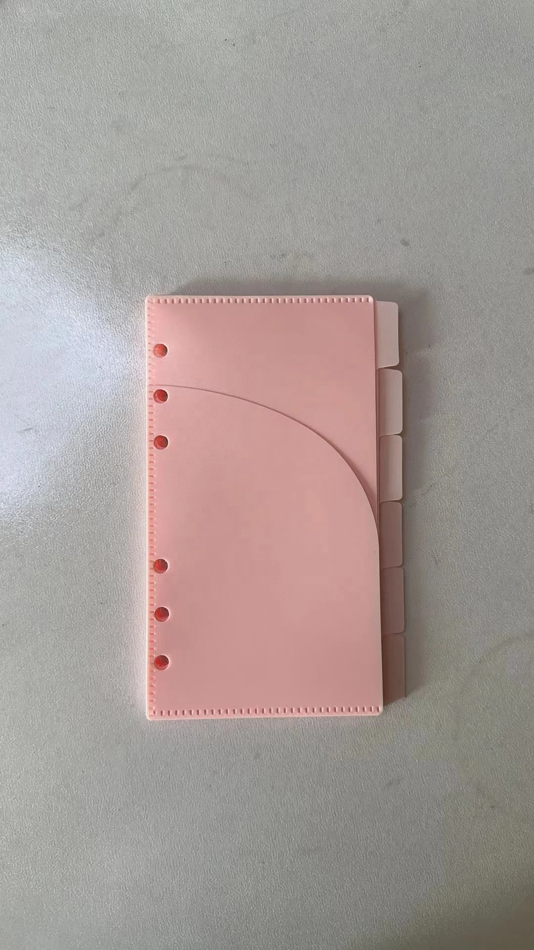 A6  Pink Frosted PP Cash Envelopes 6 Tabs 2 Pockets Zipperless Money Envelopes Loose Leaf 6 Hole Cash Budget Envelope Dividers