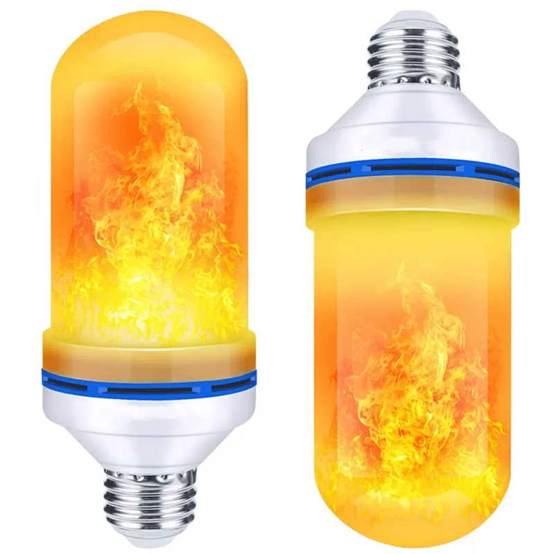 OEM Table Natural Decoration Color E27 Fire Dancing Gravity Sensor Solar Flicker Garden Flame Effect Lights Bulb Lamp