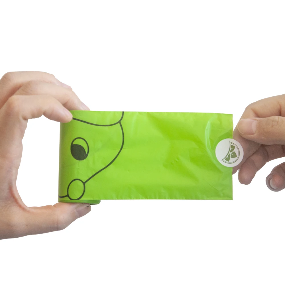 Custom Eco Friendly Compostable Plastic Box Packed Dog Poo Garbage Bag Cornstarch Biodegradable Pet  Poop Bag