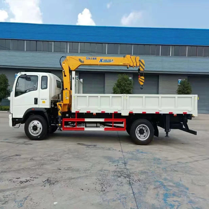 HOWO 4x2 5T Straight Folding Boom Crane Truck 3T Truck Mounted Crane Tipper Dump Truck With Crane Manufacturer