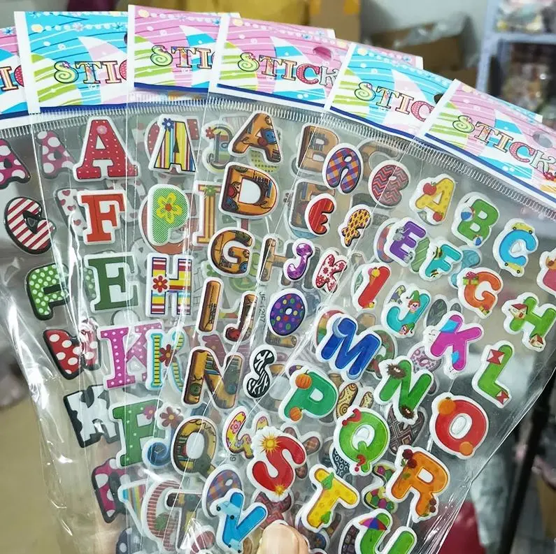 Silicone For Kids Alphabet Sticker, waterproof adhesive stickers, silicone sticker toy