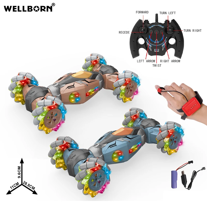 Hot Sale 4WD Twisting Off Road Drift Gesture Sensor Watch Control RC Car Toy With Light Music