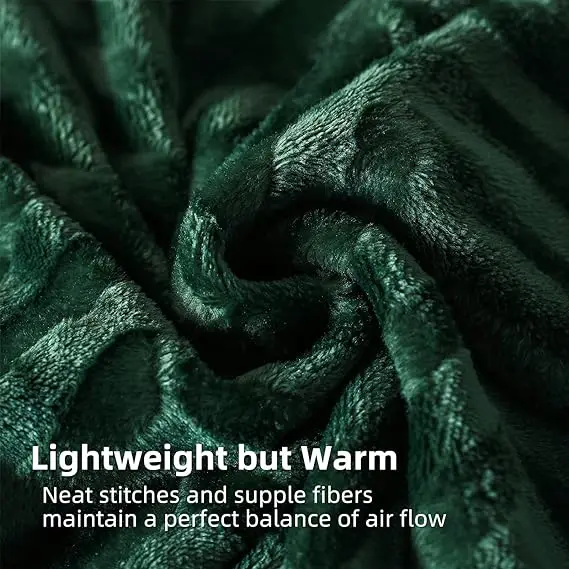 Flannel Fleece King Size Blanket for Bed, Soft Fluffy  Bedspread Coverlet with Decorative Chevron Pattern for All Season