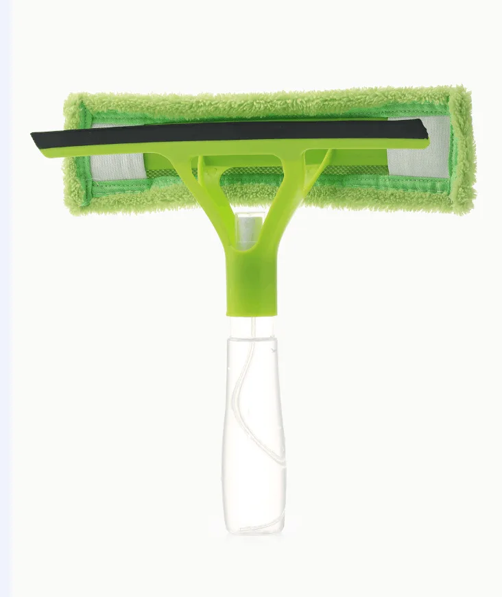 Factory Price Double Sided Window Squeegee Cleaner Microfiber Scrubber With Spray Bottle Glass Wiper Window Cleaning Tools