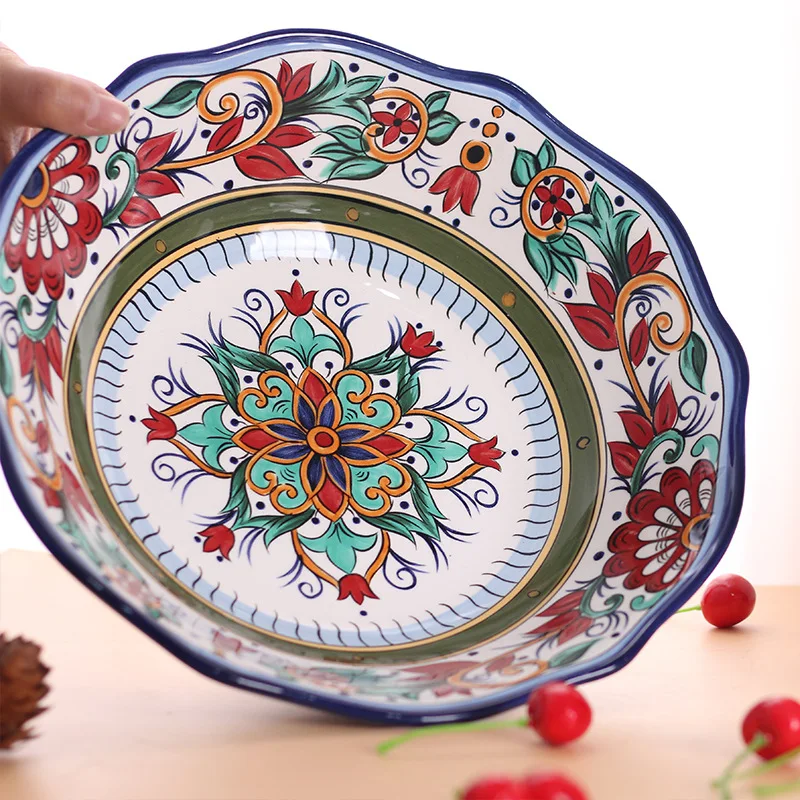 Tableware set Ceramic Plate Home 2021 New Nordic steak plate Hand-painted noodle bowl Dish