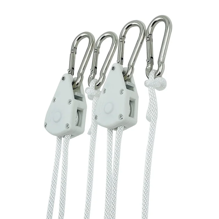 Белая вешалка с храповым механизмом 1/8 дюйма с алюминиевым зажимом вместо узла