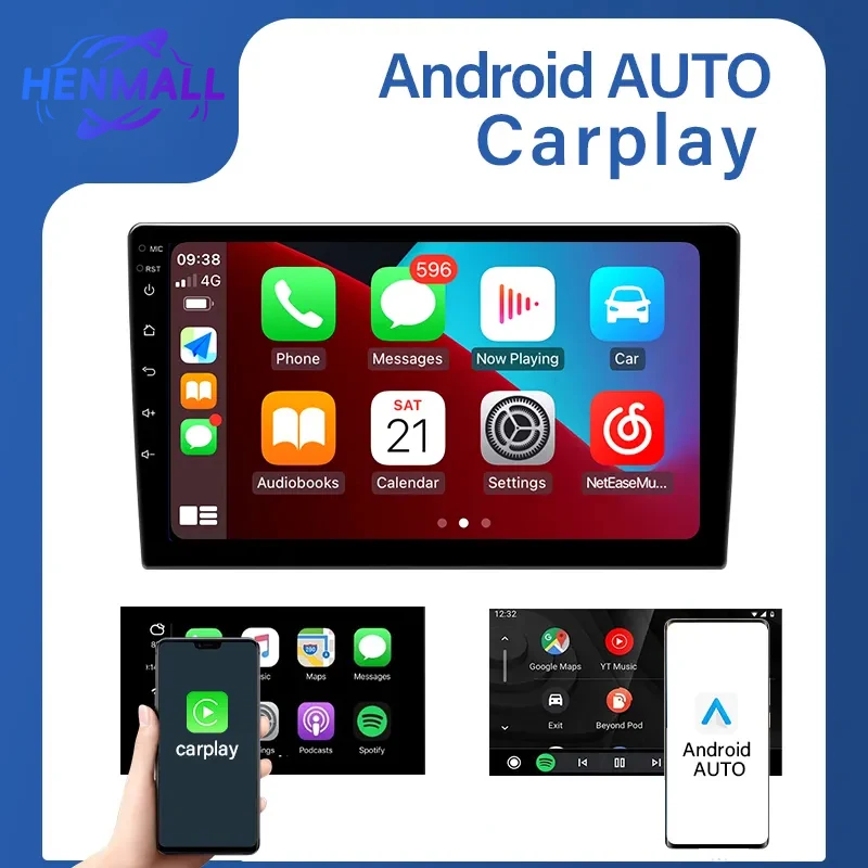 Henmall 9 дюймов HDMI головное устройство Универсальный 2Din 2.5D экран радио FM BT GPS навигационный плеер двойная записывающая камера автомобильный DVD-плеер