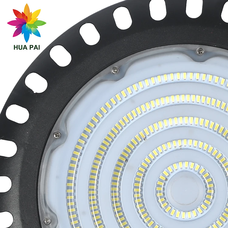 HUAPAI High Luminary Ip65 Waterproof Factory Warehouse SMD 100W 150W 200W UFO LED High Bay Light