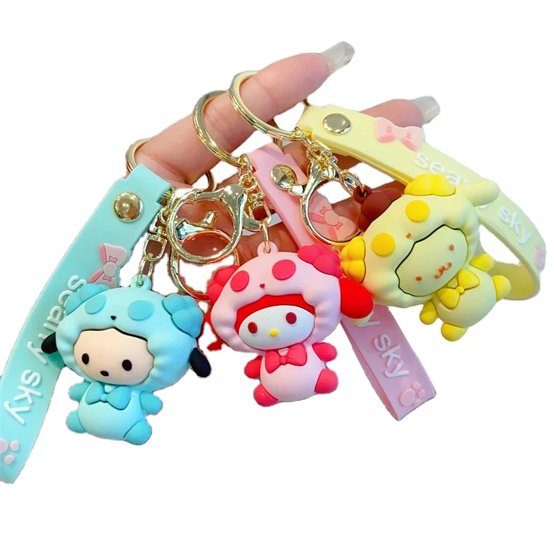 Wholesale Cute Anime Cartoon Characters Sanrio Kuromi My Melody Hellokitty PVC Keychain  In Stock