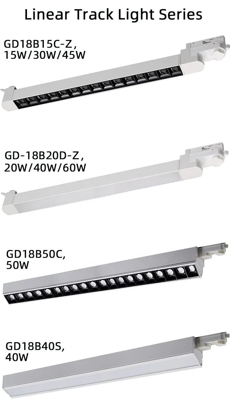 RONSE Top Quality Modern Led Spotlight Track 2 3 4 Wires Track Rail Lighting 2*50w Office Shop Store Led Linear Track Light