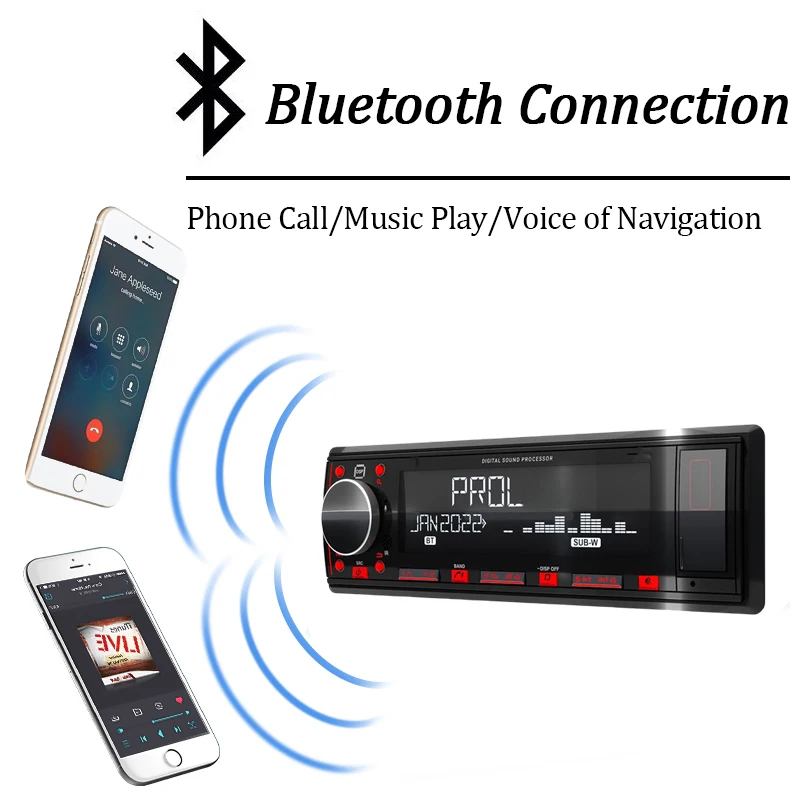 Car Radio Single DIN Car Stereo Audio MP3 Player Car Stereo 1 DIN with Bluetooth Hands free / FM/ Dual USB/ TF/ AUX/ EQ