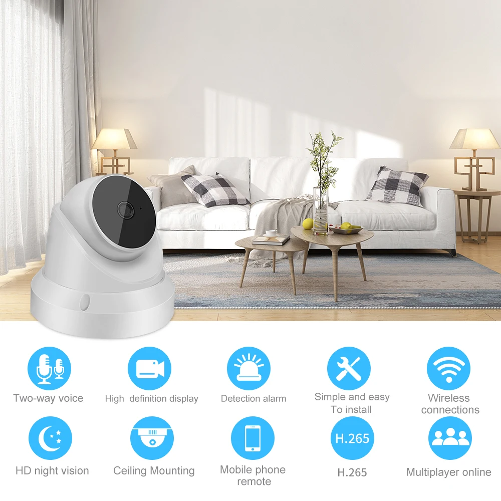 Verto V380 Wi-Fi Dome indoor Monitor 1080P  IP Home Smart Security Camera two-way audio online viewing video Camera