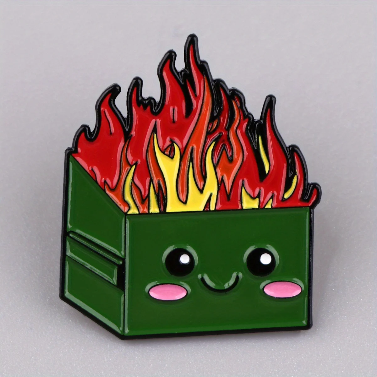 Fire Trash Enamel Pin Funny Burning Garbage Brooch DIY Suit Enamel Pins Lapel Pin