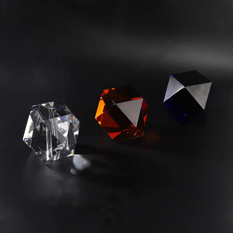 EU  lamp work parts bubble ball faceted crystal glass facet ball with hole