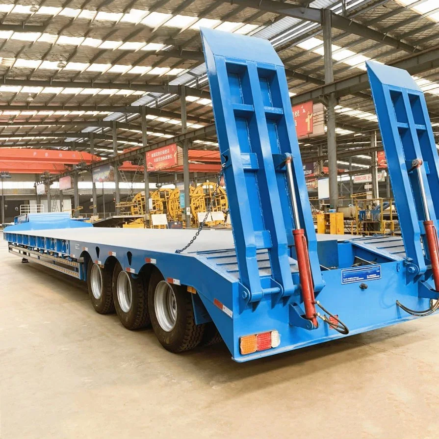 Lowbed Semi Trailer China Lowboy Semi Trailer with Low Prices 60-80 T 3/4/6 Axls Low bed Semi Trailer