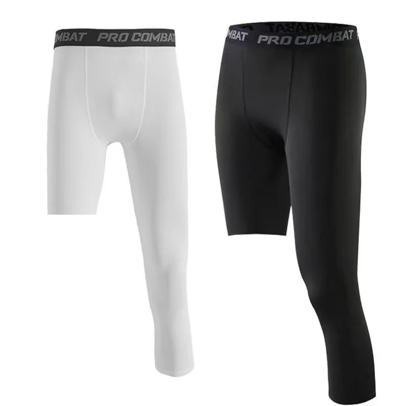 Plain Custom Fabric Clothing Athletic Running Sport Tights For Men Tights Men Running Gym Compression Tights Sports Wear