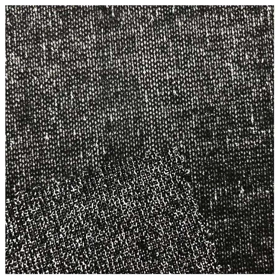 Hot-selling metallic stretch fabric 145gsm yarn dyed metallic hacci jersey 53.2%T 22.8%R 19%METAL 5%SP fabric for hoodies
