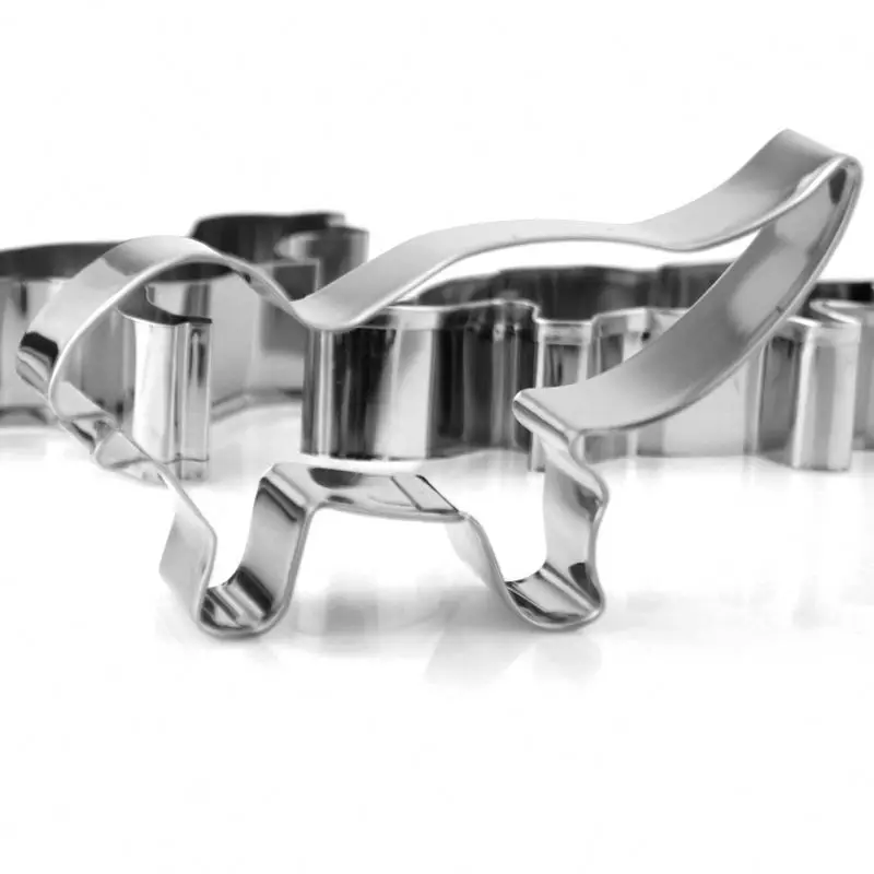 Factory custom baking diy 5pcs/set kids dinosaur biscuit cookie cutter mold set 3d dessert fondant cake decorating mould