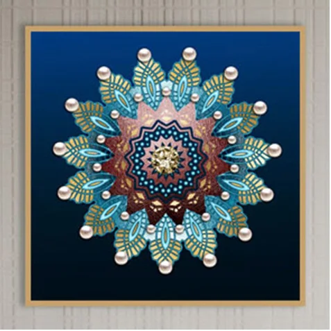 Popular Canvas Art Crafts Mandala Painting Wall Art Decor Mandala Crystal Porcelain Painting