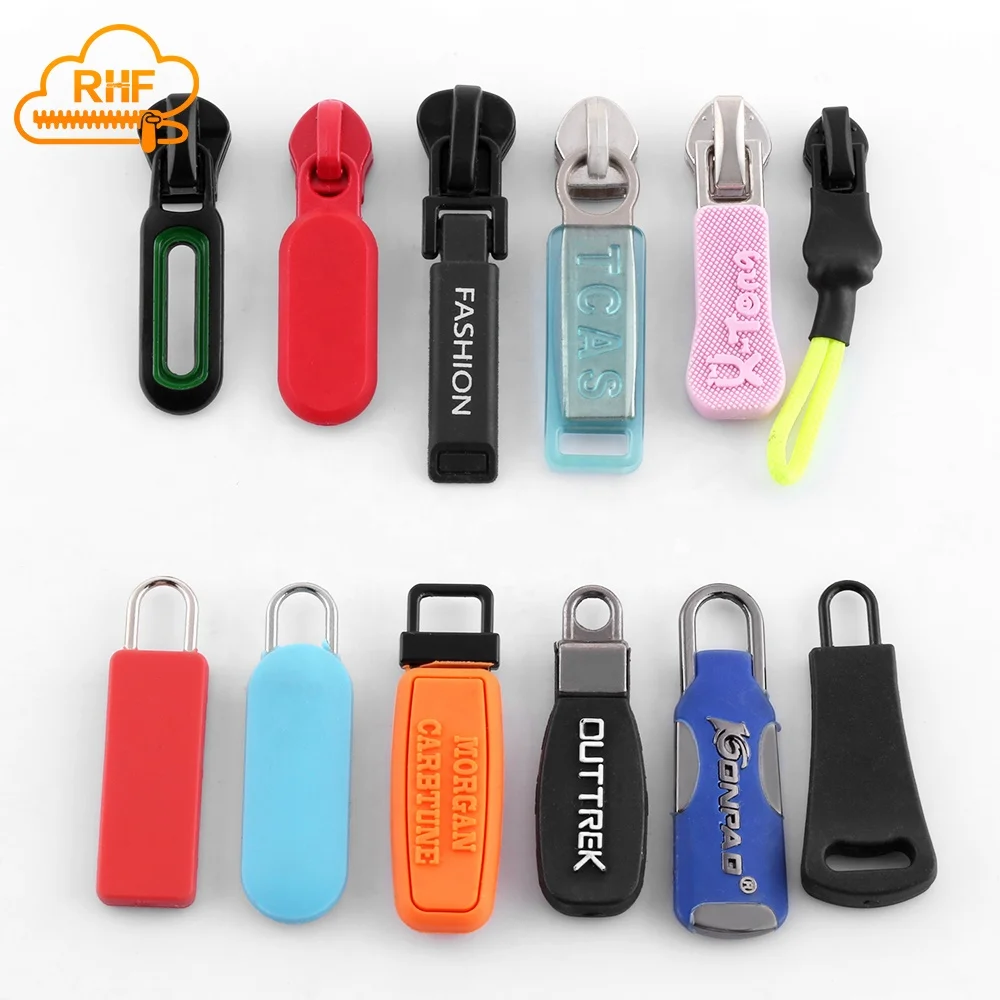  High quality rubber zipper slider 3# 5# Soft pull Bag plastic