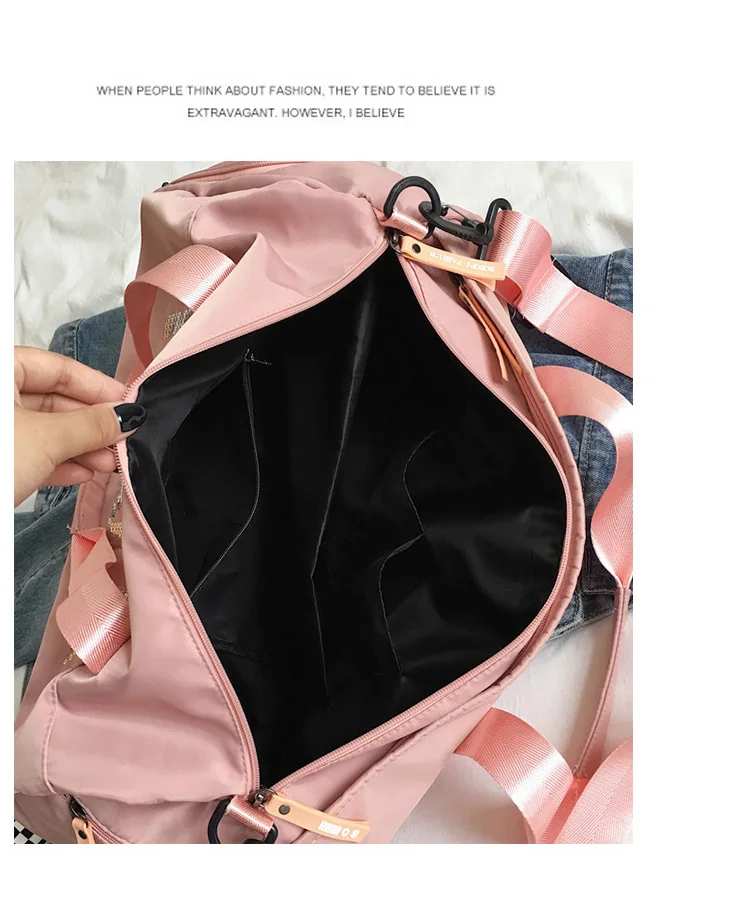 Большая Вместительная дорожная сумка розовая вещевая сумка/вещевой мешок с обувным отсеком Спортивная дорожная водонепроницаемая сумка