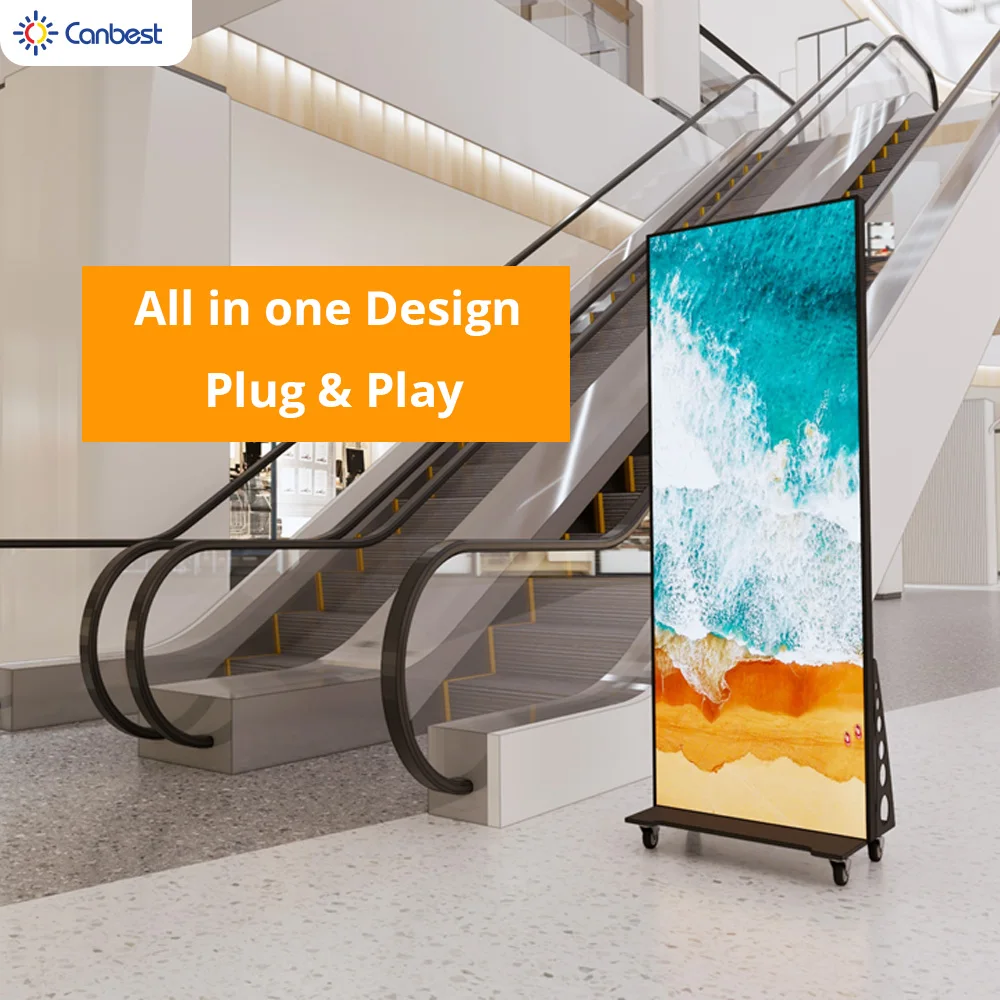 CJ PRO P1.8 P2.5 GOB Seamless Splicing Portable Smart Advertising Player LED Screen Digital Indoor LED Poster Display for Events