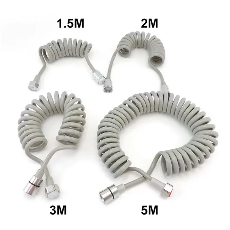 Water Plumbing Toilet Bidet Sprayer Gun Bathroom Spiral Flexible Shower Hose ABS Spring Flexible Telescopic Shower Hose