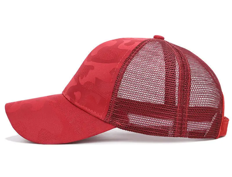 OEM Manufacture American Style Baseball Cap Custom Embroidery Floral 5 Panel Back Mesh Ponytail Trucker Hat