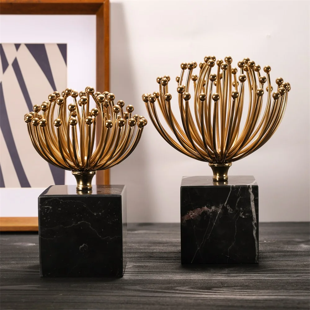 Modern Flower Marble Ornament American Home Decor Euro House Decoration Interior for Living Room Luxury Table Decoration